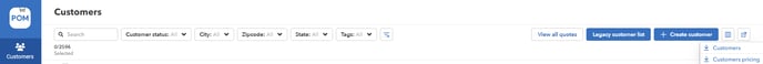 CUSTOMER DROP DOWN EXPORT